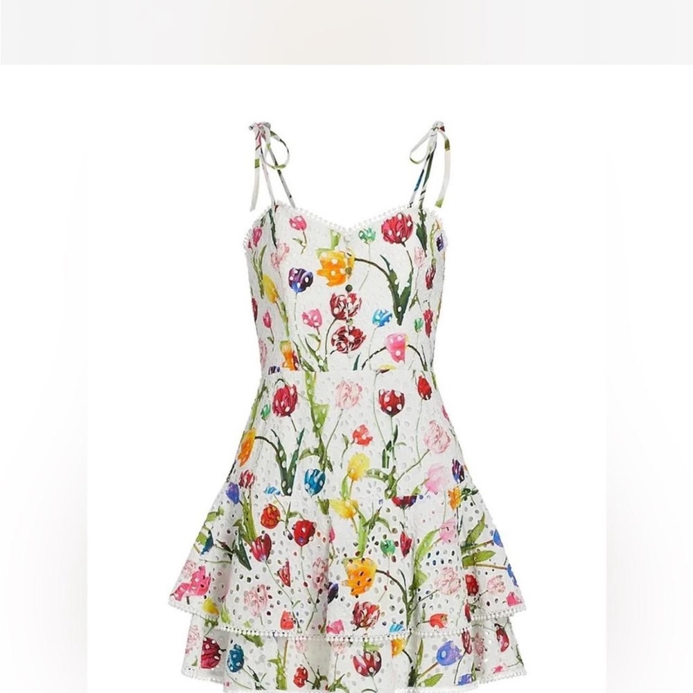 Alice + Olivia Rosette Floral Mini Dress